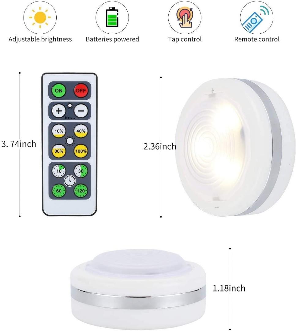 Costco 6 Led Puck Lights W Remote Control Wireless 20 Shelly Lighting