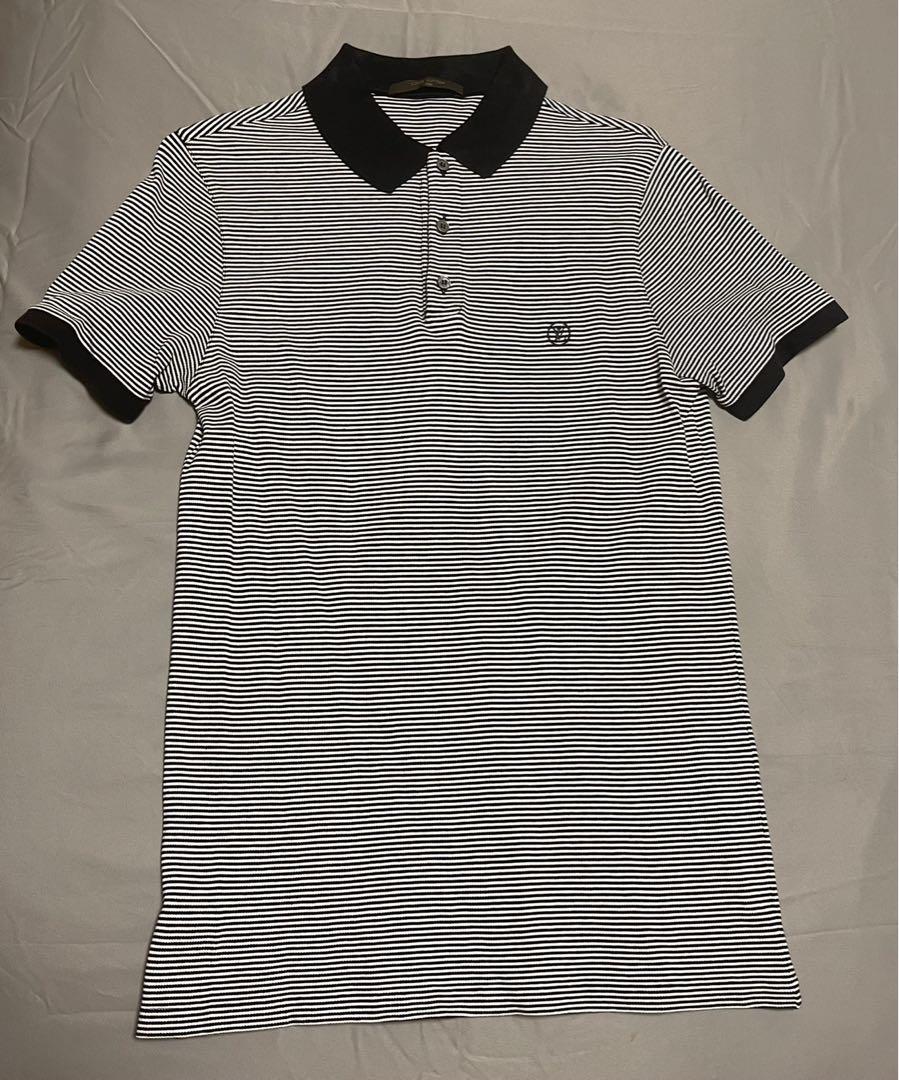 Louis Vuitton Mens Limited Polo Shirt Grey Striped 100% Authentic