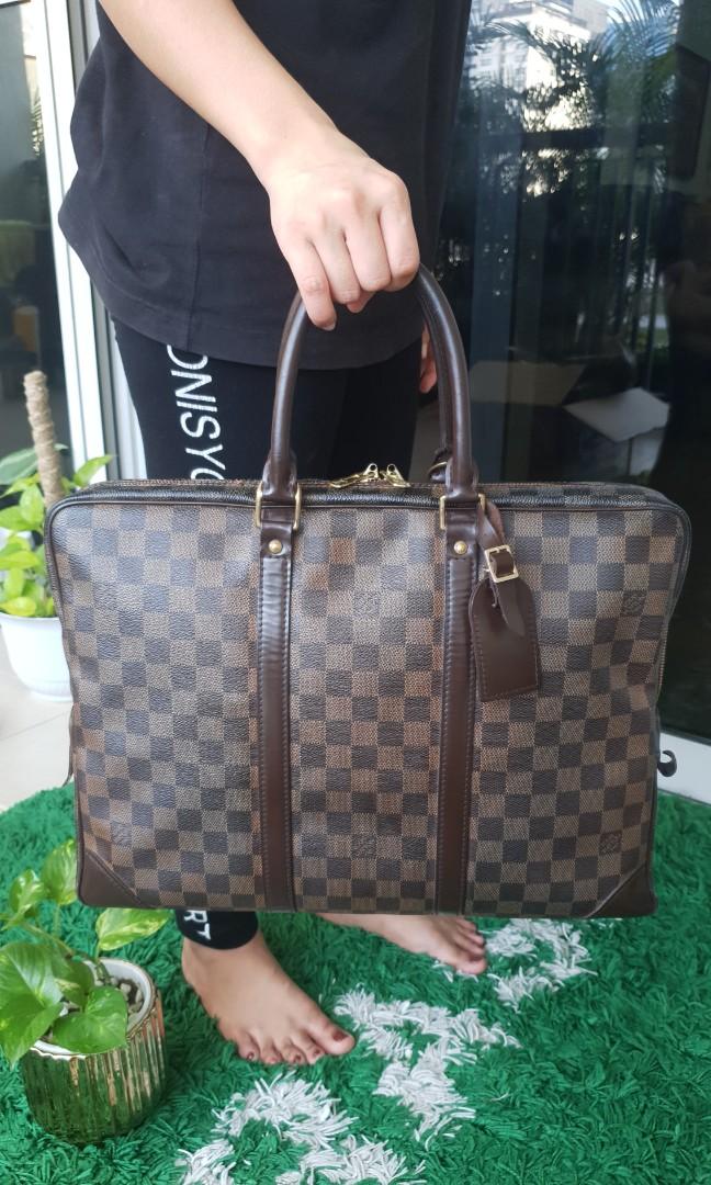 LOUIS VUITTON Damier Ebene Porte Documents Voyage PM Handbag