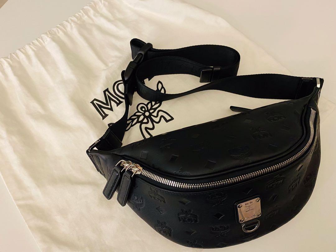 Mcm monogram belt bag best sale