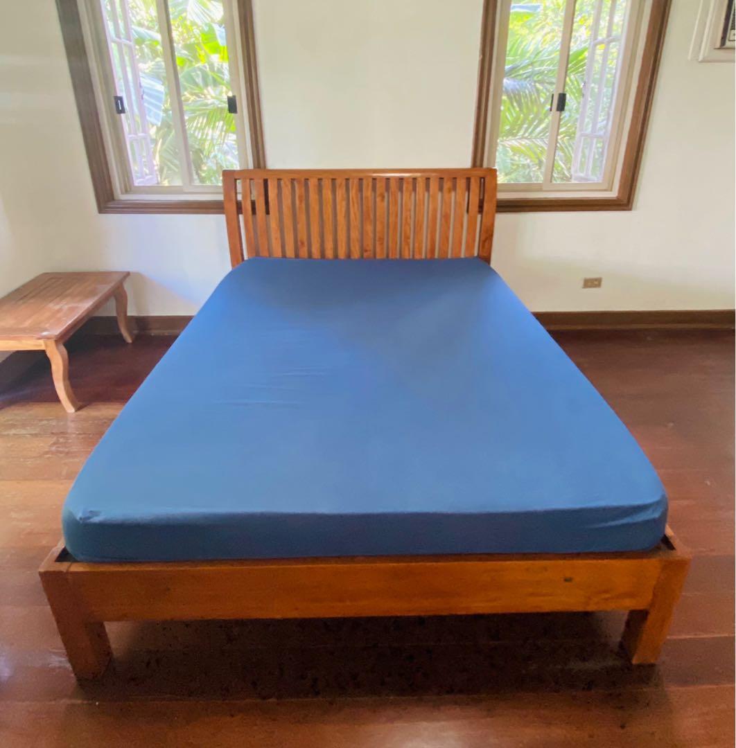 Narra Queen size Bed frame with Uratex Mattress, Furniture & Home