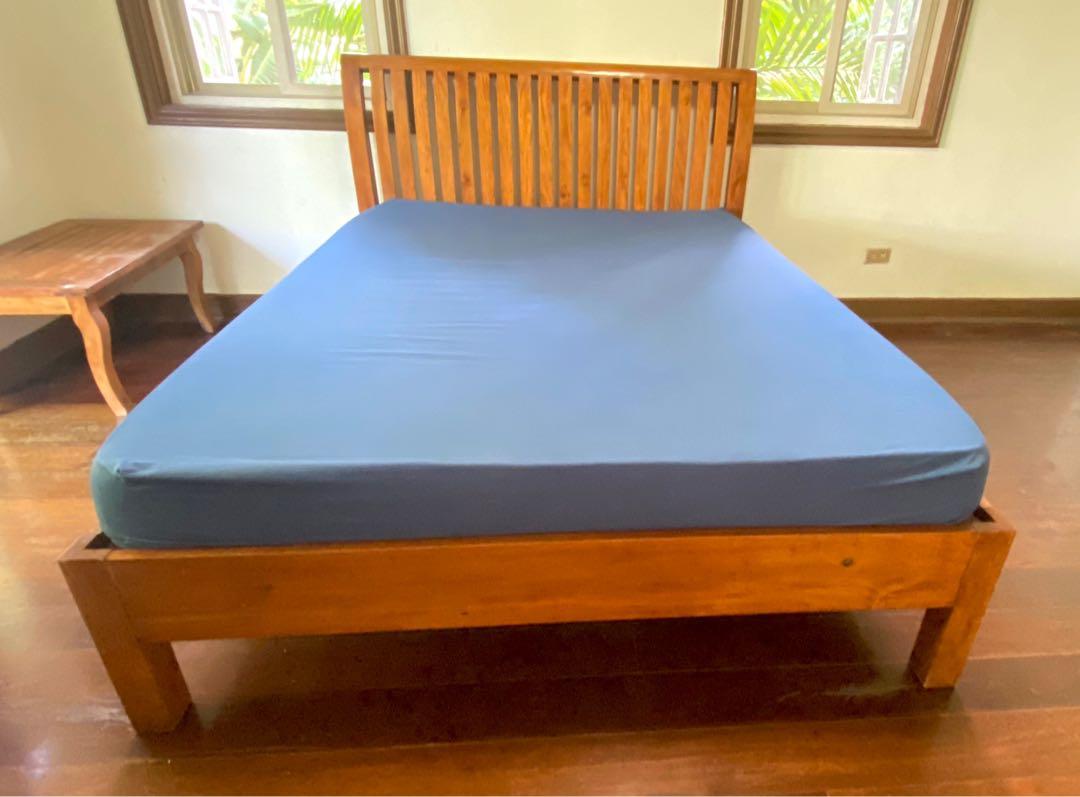 Narra Queen size Bed frame with Uratex Mattress, Furniture & Home