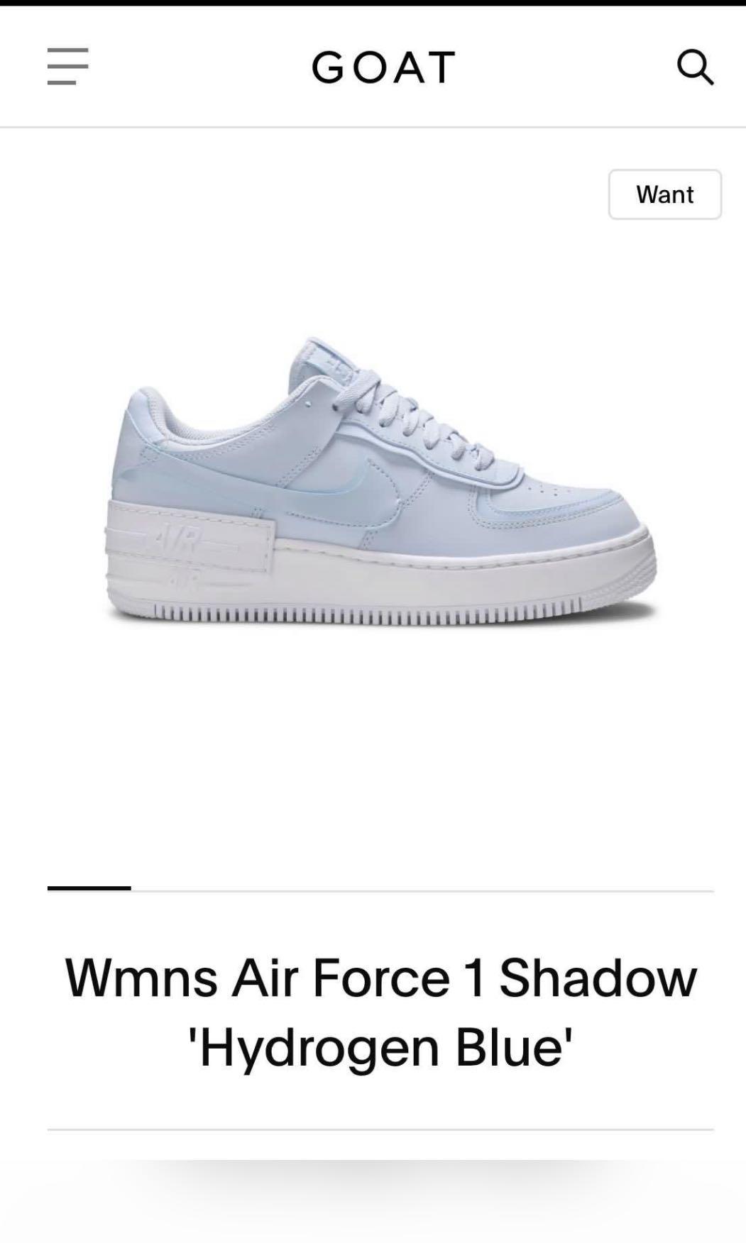 RARE Nike Air Force 1 Shadow Hydrogen Blue Women s Fashion Footwear Sneakers on Carousell