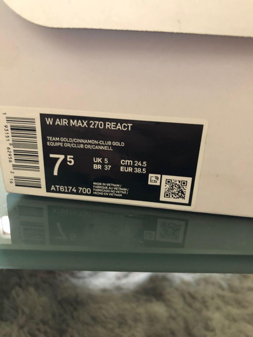 Nike W Air Max 270 React Women s Fashion Footwear Sneakers on