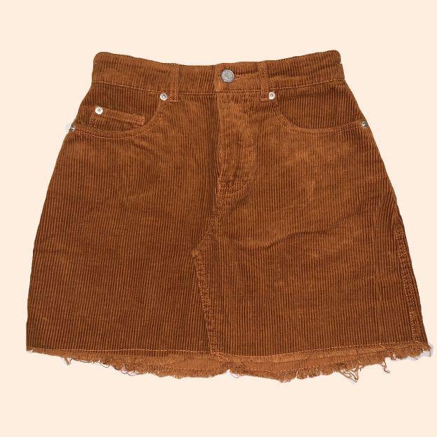 PULL BEAR Brown Corduroy Skirt Women s Fashion Bottoms Skirts on Carousell