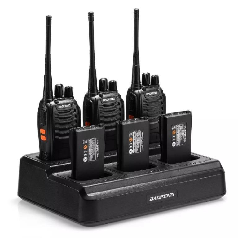 Ready Singapore stock, Baofeng BF-888S 400-470MHz x pcs, x six way  rapid charger combo Two Way Radio 16 channels 5W long range, Mobile Phones   Gadgets, Walkie-Talkie on Carousell