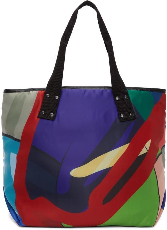 SACAI X KAWS Multicolor Edition Large Colorblocked Tote Bag L CAMO