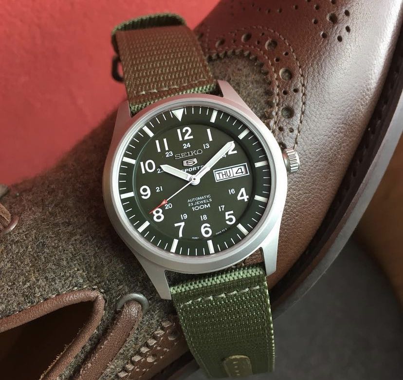 Seiko 5 military automatic sports snzg09 cheap