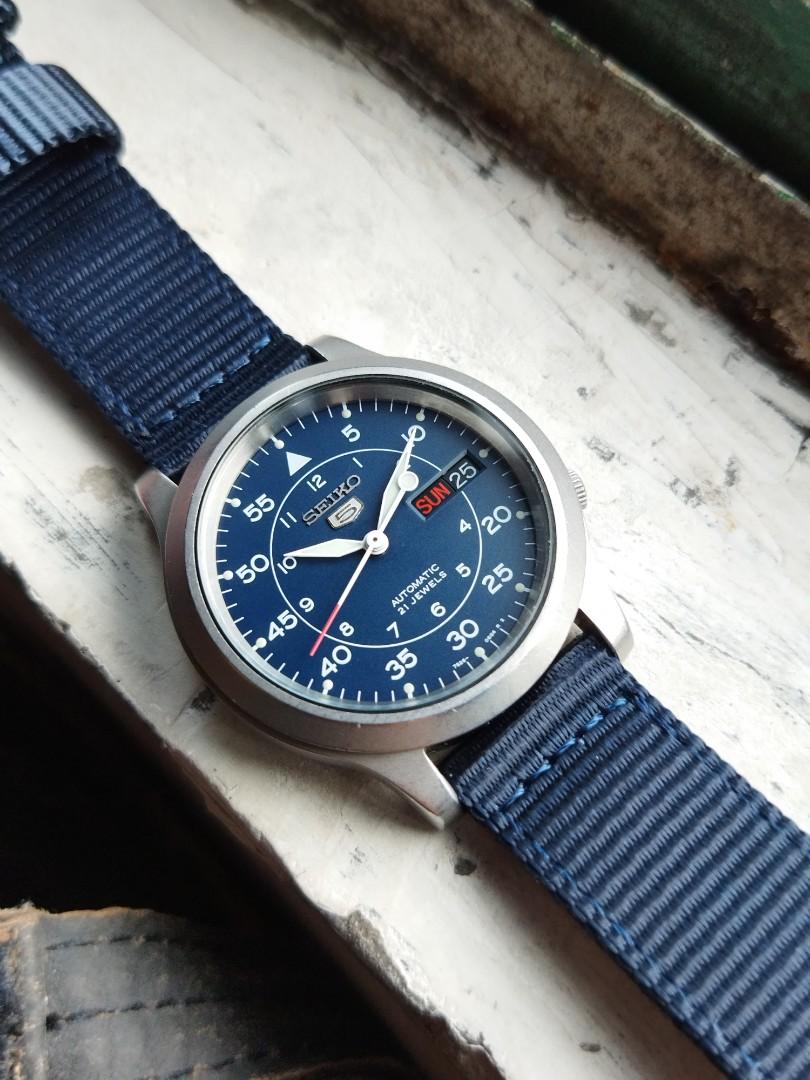 Seiko snk809 blue hotsell