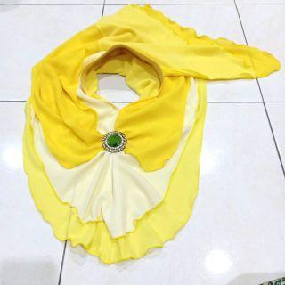 Tudung ala Fareeda Yellow 3 Layer