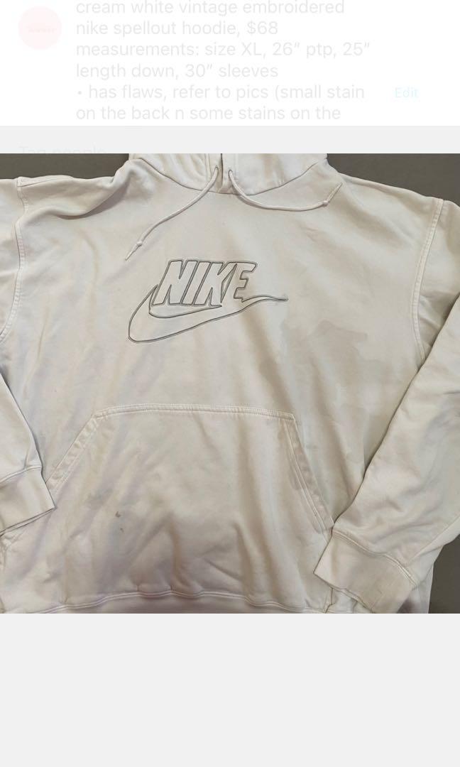 nike cream spellout sweatshirt