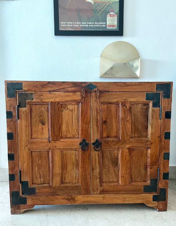 Vintage Rustic Antique Wood Storage Sideboard Accent, Furniture