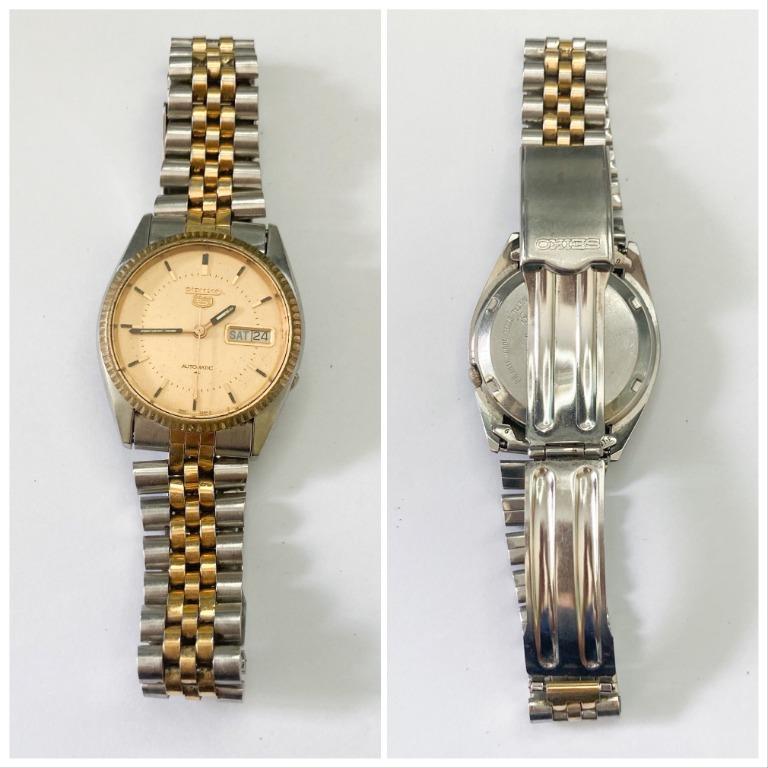 Vintage SEIKO Gold Silver Tone Men's Bracelet Watch, Luxury, Watches on  Carousell