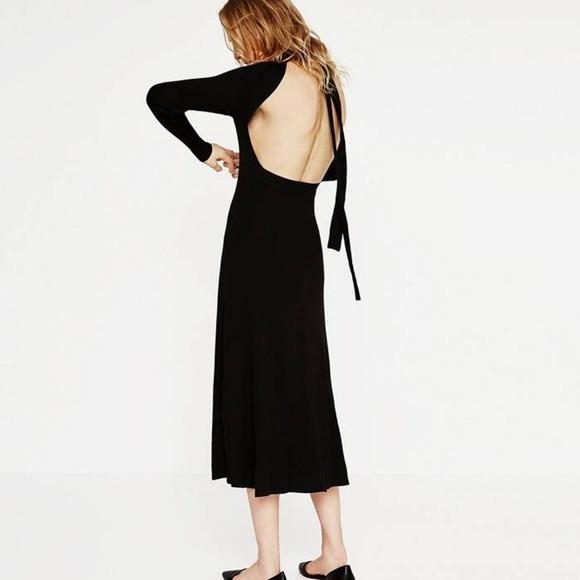 Zara open back knit dress clearance