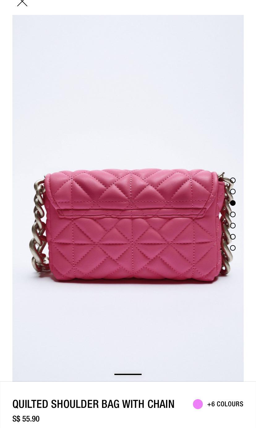 Zara pink quilted bag clearance
