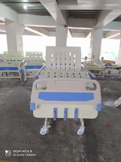 3 Crank Hospital Bed with iv pole leatherette mattress