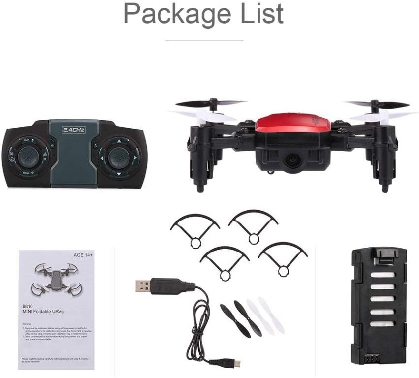 8810W RC Quadcopter Mini Drone 720P Wide Angle Camera WiFi FPV Altitude Hold for Beginners Kids Indoor Outdoor Play Black Color