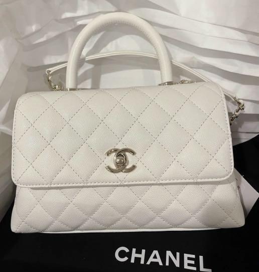 🦄💖 Chanel 21A Small/Mini White Caviar LGHW Coco Handle, Luxury, Bags &  Wallets on Carousell