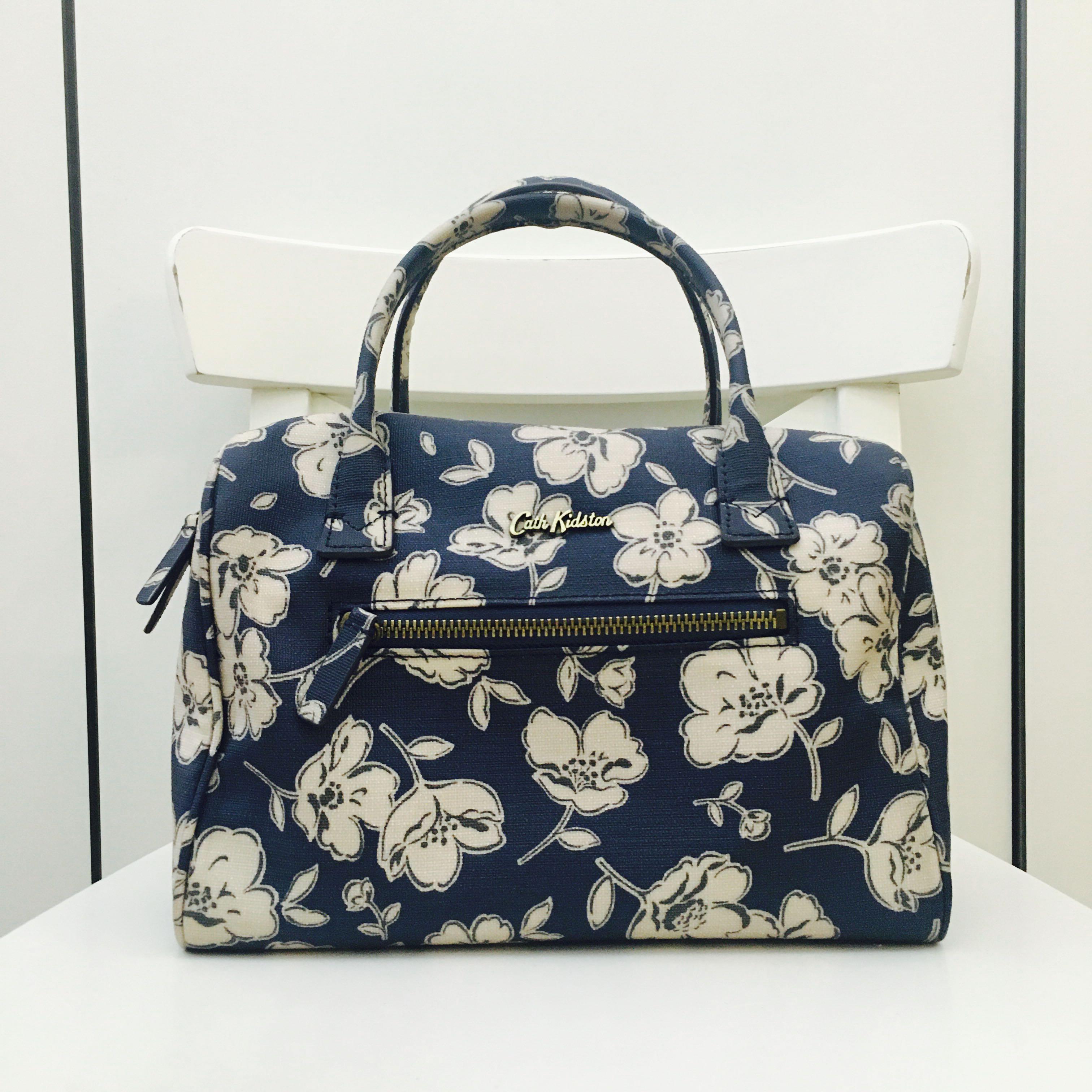 Authentic Cath Kidston Bowling Bag Navy Blue Floral Women s