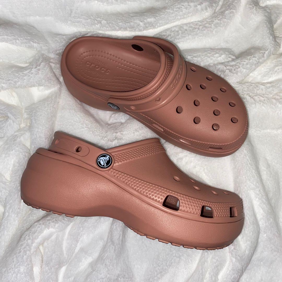 pale blush platform crocs