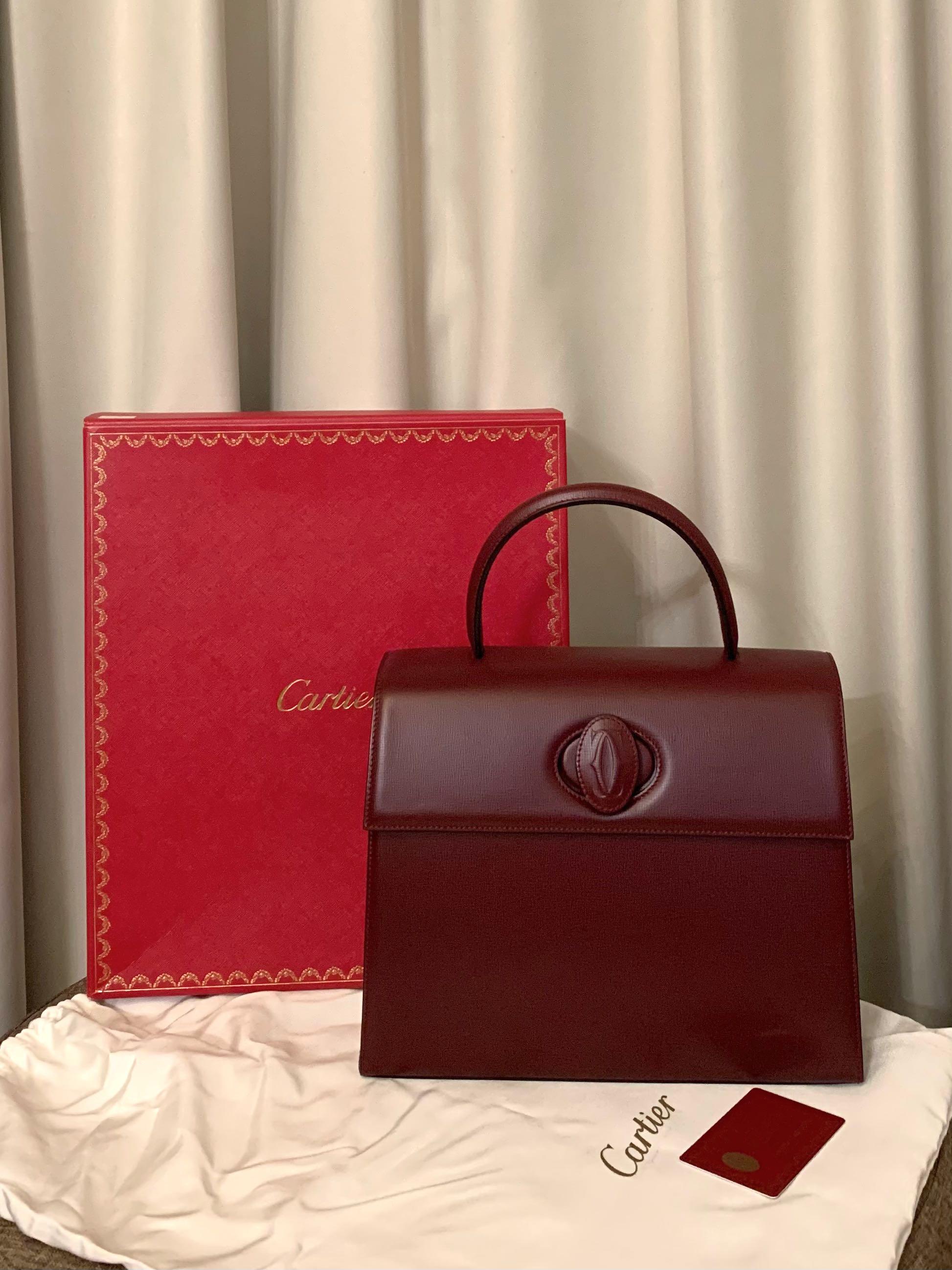Authentic Vintage Cartier Bordeaux Kelly Hand Bag