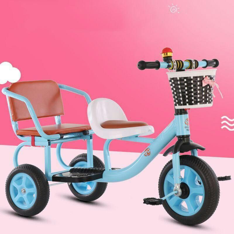 Baby Stroller Children Double Outdoor Kids Two Seater Tricycle