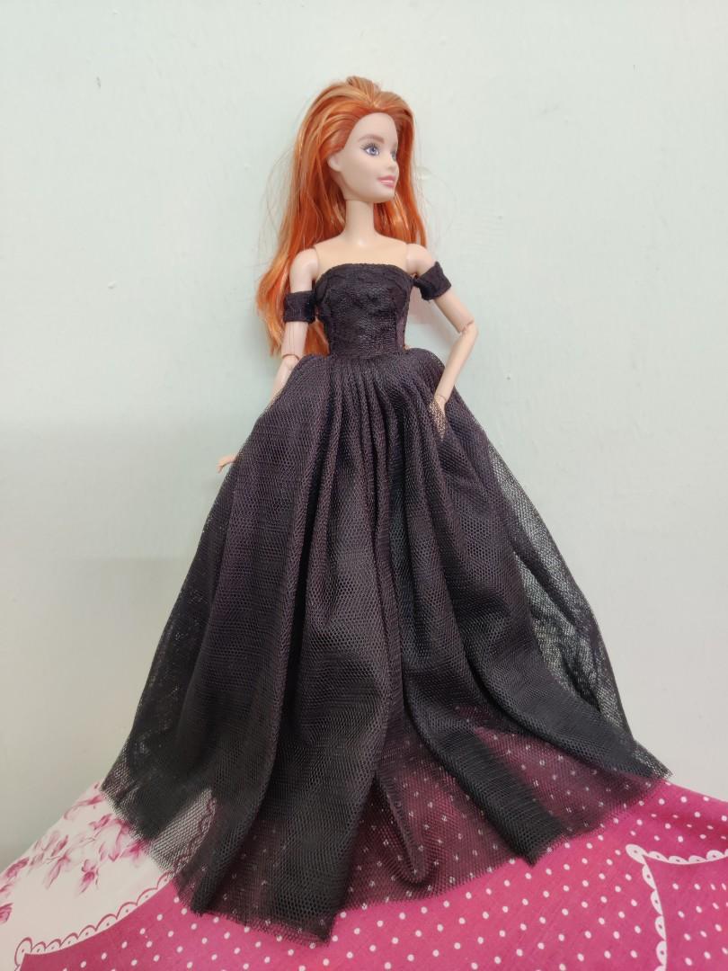 Barbie Black Off shoulder Black Gown Dress Hobbies Toys