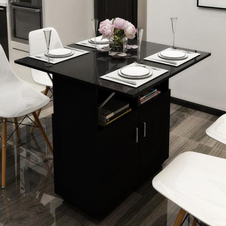 Black Dining Table with Cabinet Foldable Multipurpose Table (Category: Tables & Sets) located in Manila. Submitted by affordshopz (Listing ID 1103399869, Image 1). Description: Multipurpose Table - Actual Picture Posted Actual Size:80*80*79 cm packaging size:81.5*42*21.7 cm packaging weight:27 kg Material : Wooden Black Dining Table Computer Table Laptop Table Study Table 𝕄𝕠𝕣𝕖 𝕒𝕗𝕗𝕠𝕣𝕕𝕒𝕓𝕝𝕖 𝕒𝕟𝕕 𝕢𝕦𝕒𝕝𝕚𝕥𝕪 𝕚𝕥𝕖𝕞𝕤? 𝑽𝒊𝒔𝒊𝒕 