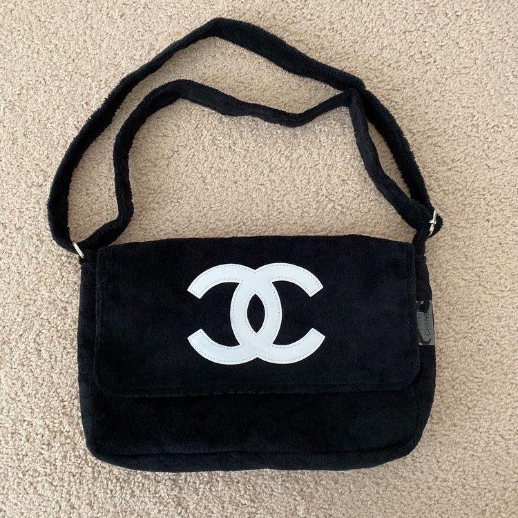 Chanel Vintage Sport Line Chain Shoulder Bag Black Canvas 53 OFF