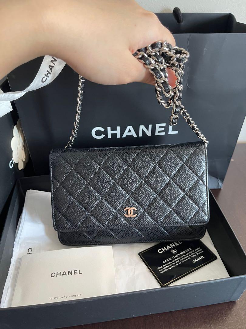 CHANEL WOC classic wallet on chain, Luxury, Bags & Wallets on