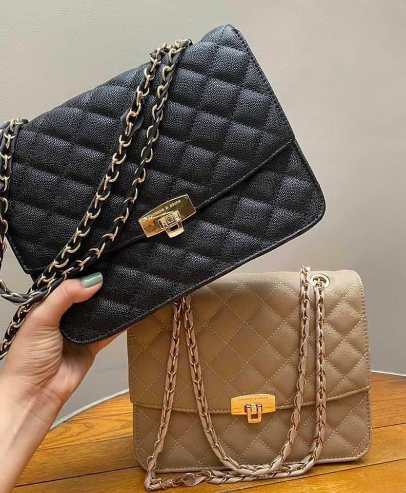 Charles and Keith Caviar Quilted Two Way Bag, Women's Fashion, Bags u0026  Wallets, Shoulder Bags on Carousell