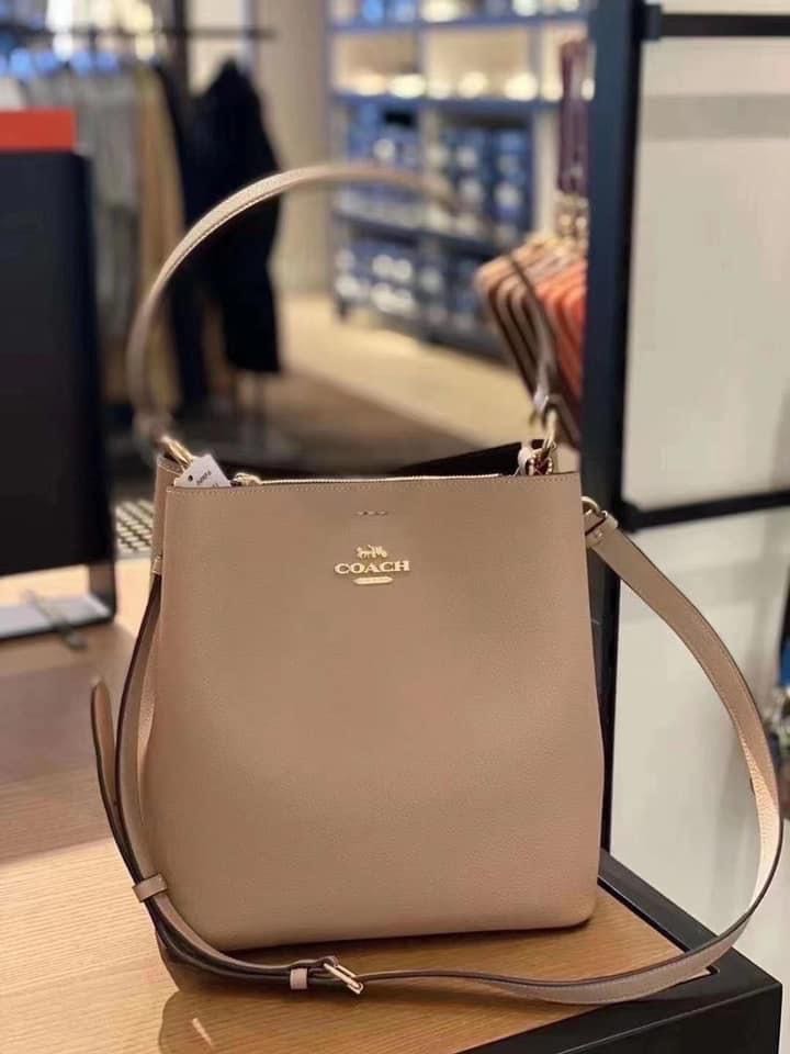 coach leather town bucket bag