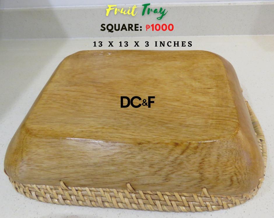 DC&F Wooden Square FRUIT TRAY, Furniture & Home Living, Home Decor ...