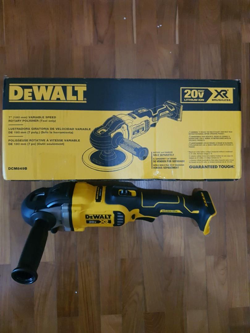 DEWALT DCM849B 20V MAX XR Brushless Variable Speed Rotary Polisher,  Furniture  Home Living, Cleaning  Homecare Supplies, Cleaning Tools   Supplies on Carousell