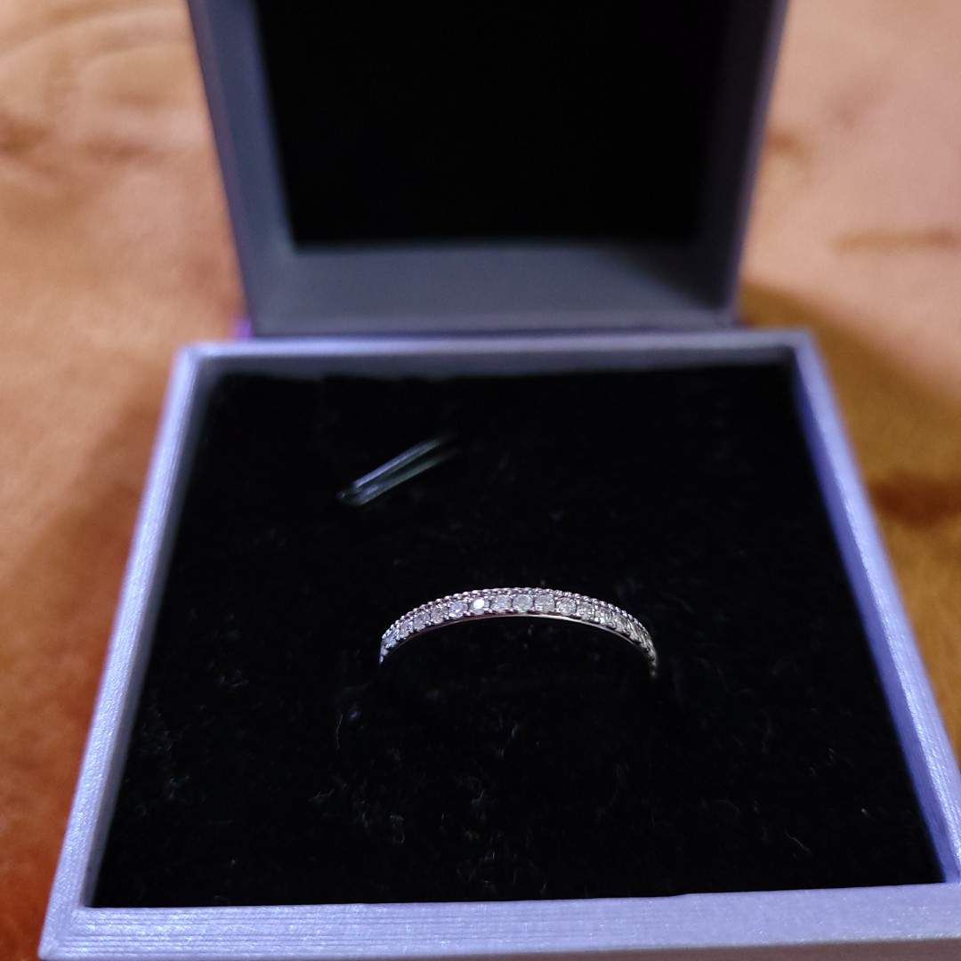 White gold Diamond Ring Cincin Berlian Lazo Diamond Women s Fashion Jewelry Organisers Rings on Carousell