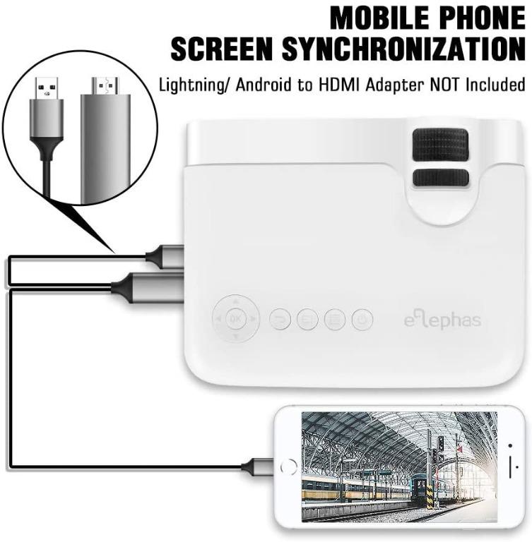 ELEPHAS Projector, GC333 Portable Projector with 4500 Lumens and Full