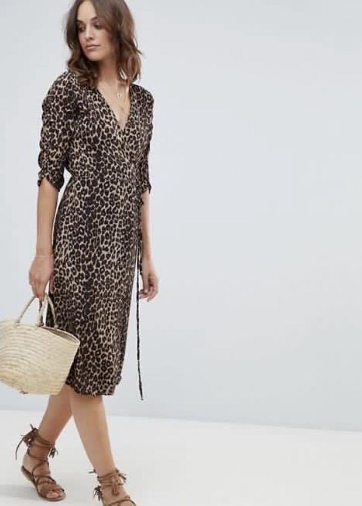 Faithfull leopard wrap dress new arrivals