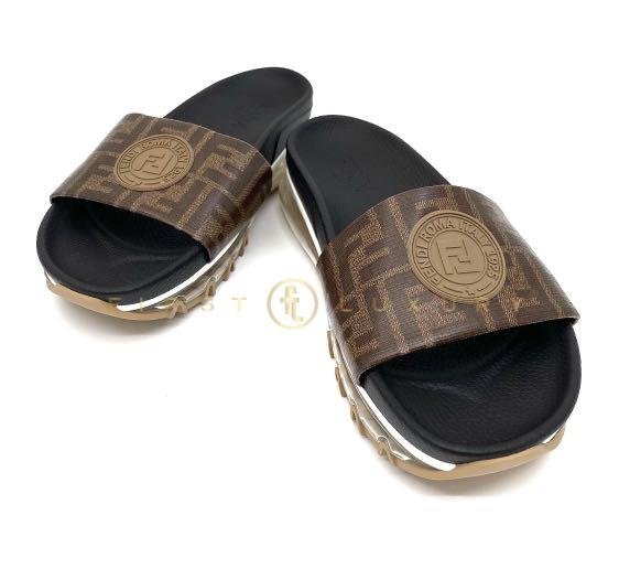 Fendi zucca best sale slides