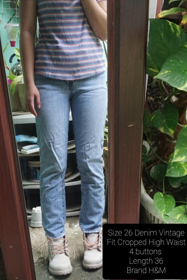 Vintage fit cropped high waist h&m on sale