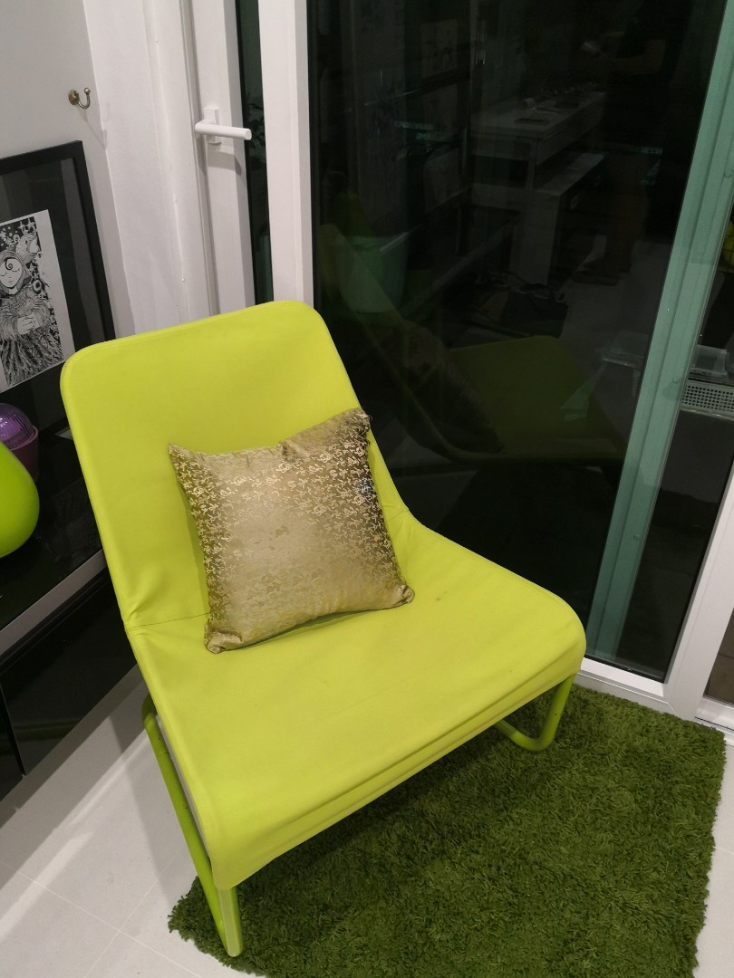 IKEA LOCKSTA Lime Green Fabric Chair, Furniture & Home Living