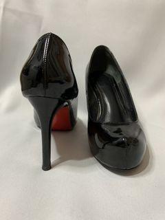 Janilyn Black Heels with Red Sole Shoes