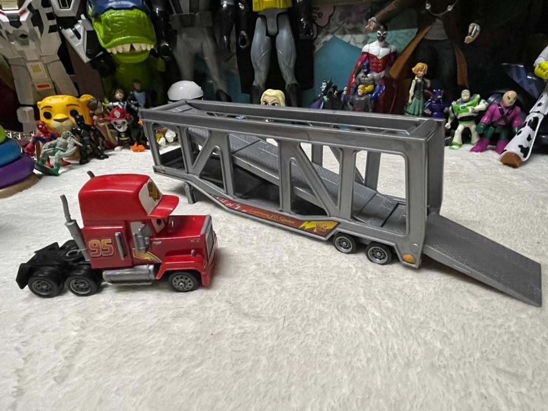Mattel Disney Pixar Mack The Hauler Car Carrier Transporter 13" Truck ...