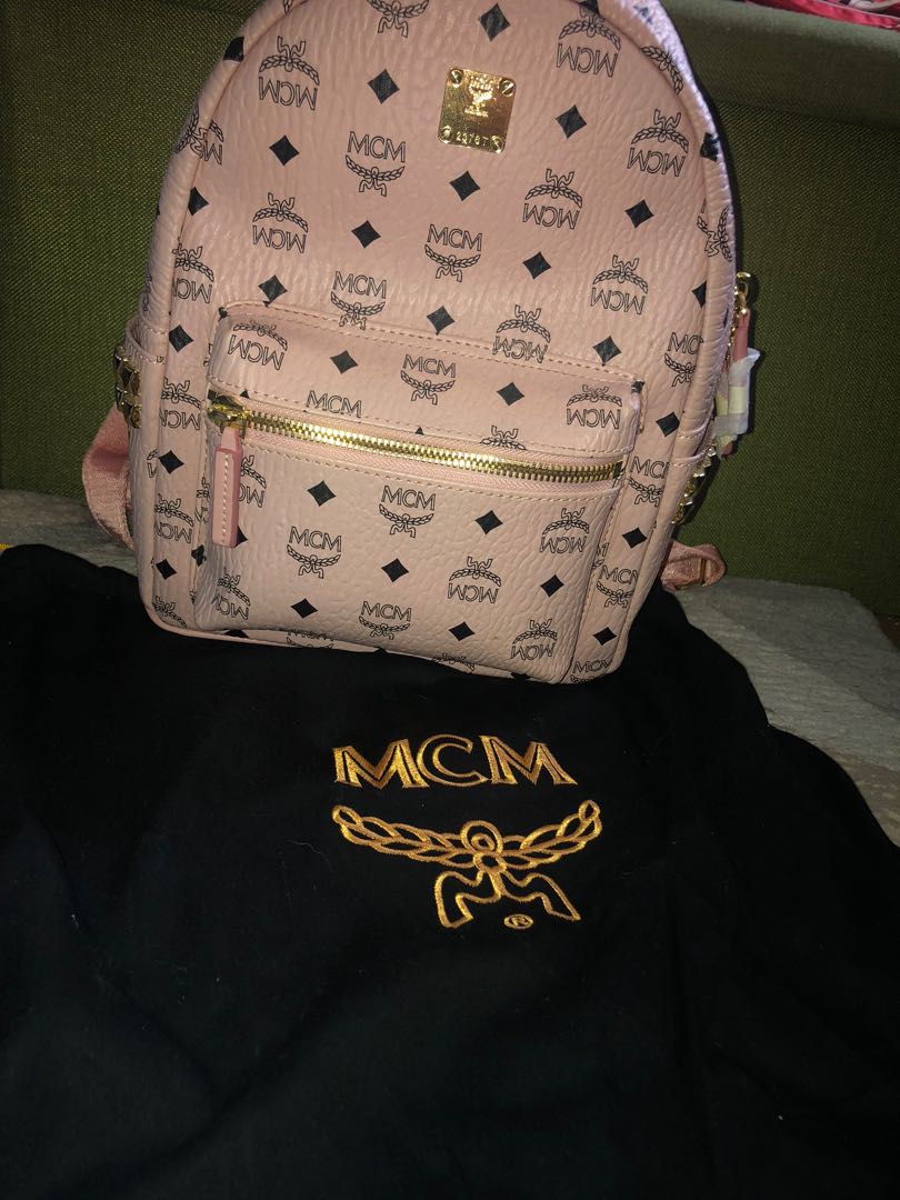 mcm pink backpack medium