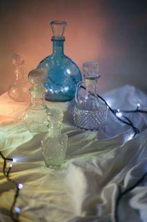 Moroccan Glass Jars Vintage Set