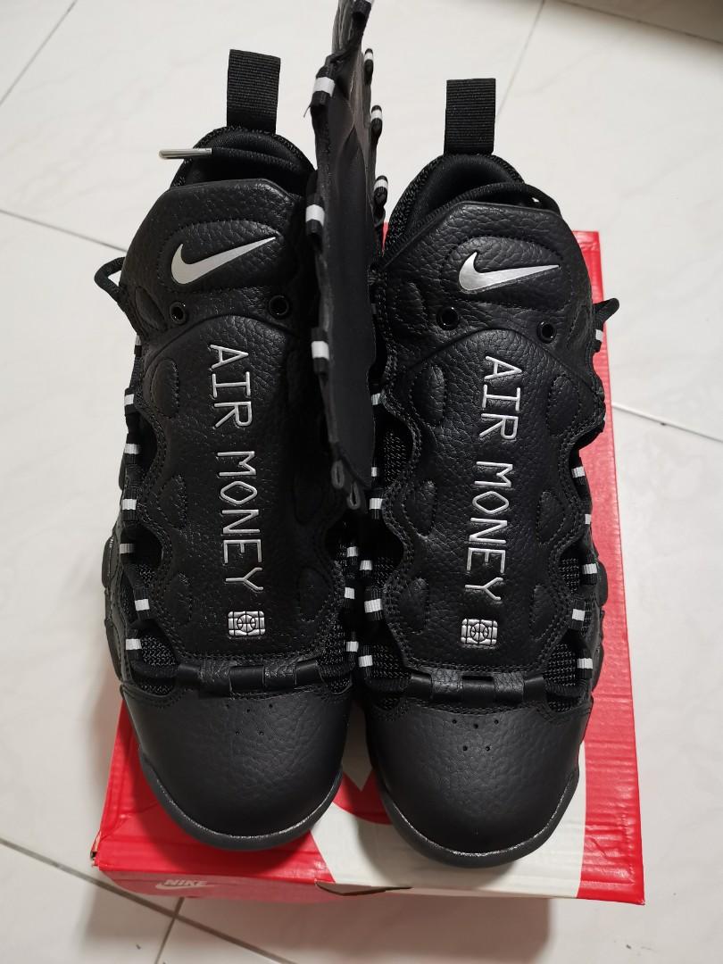 Air more money black metallic discount silver