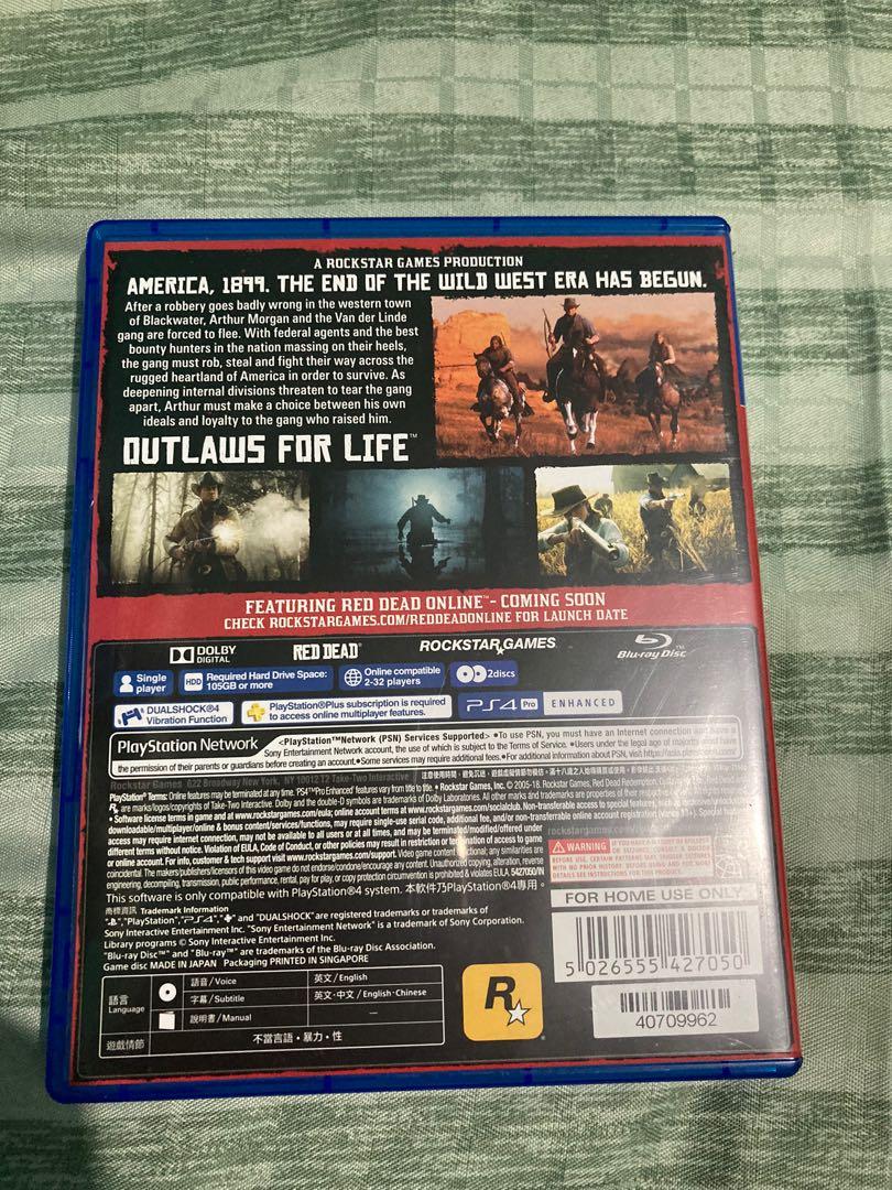 Red Dead Redemption 2 for PS4 (Category: PlayStation) located in Muntinlupa City. Submitted by chinggg2 (Listing ID 1103425273, Image 2). Description: PS4 Red Dead Redemption 2 With Map and insert.