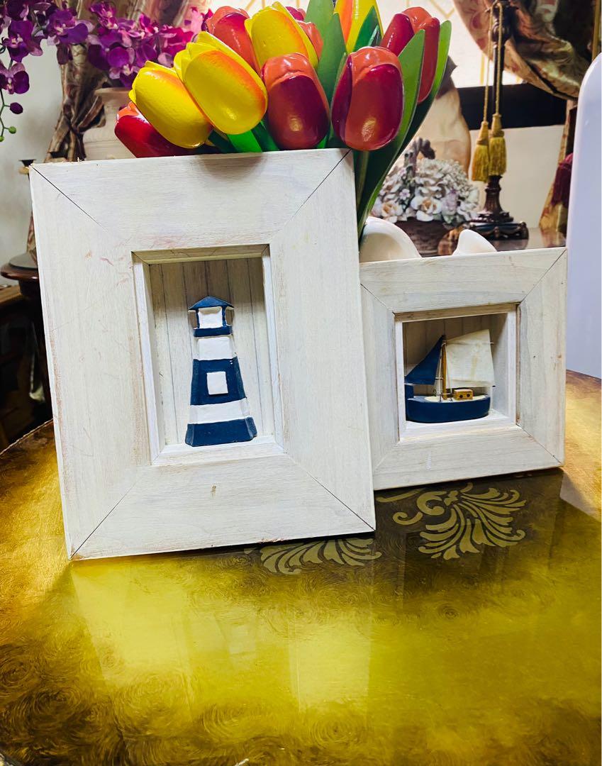 Rustic style wall decor- Lighthouse& Sailboat from England (Category: Frames & Pictures) located in Kawit. Submitted by downmemorylane1214 (Listing ID 1103385045, Image 2). Description: Decluttering Very good vintage condition Buyer to book and shoulder shipping .