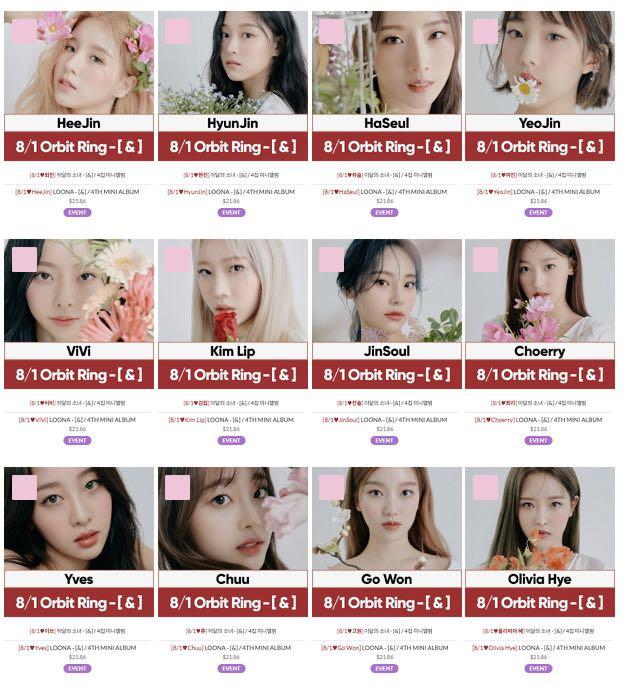 SG GO LOONA & Album Withdrama Orbit Ring 7, Hobbies ...