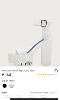 shein white platform heels