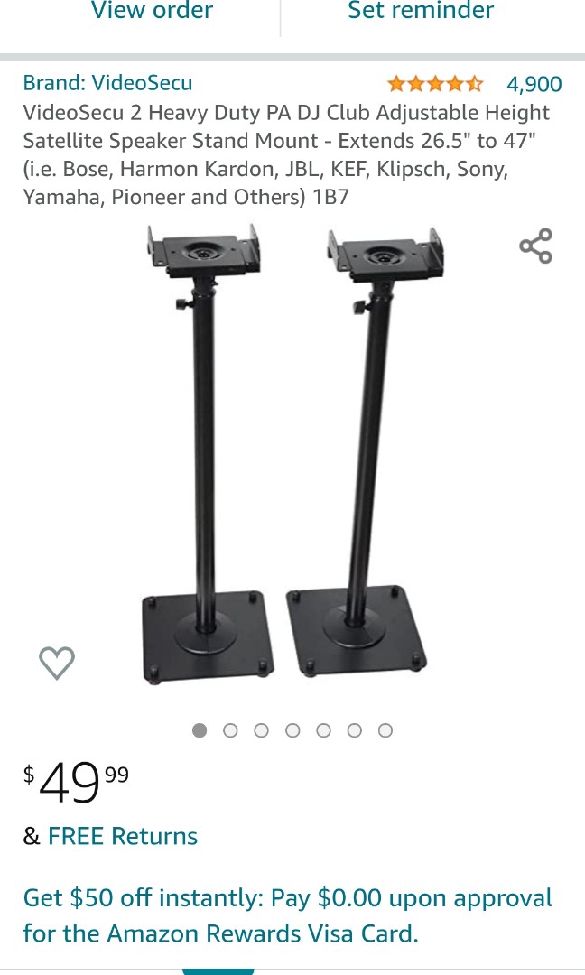 Videosecu 2 heavy duty pa dj club adjustable height satellite speaker stand mount new arrivals